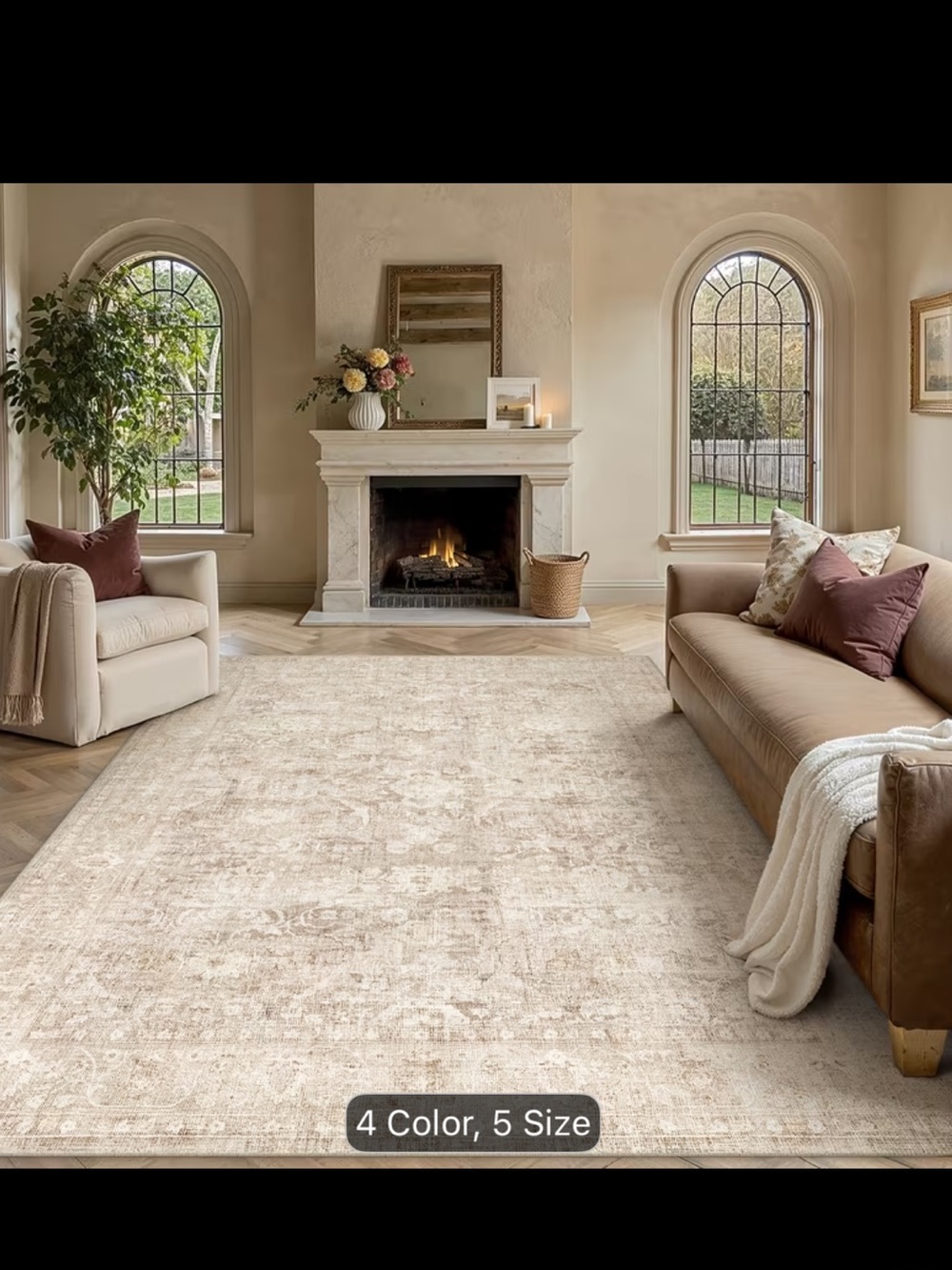 NEW 6x9 Persian Style Area Rug - Beige/Brown